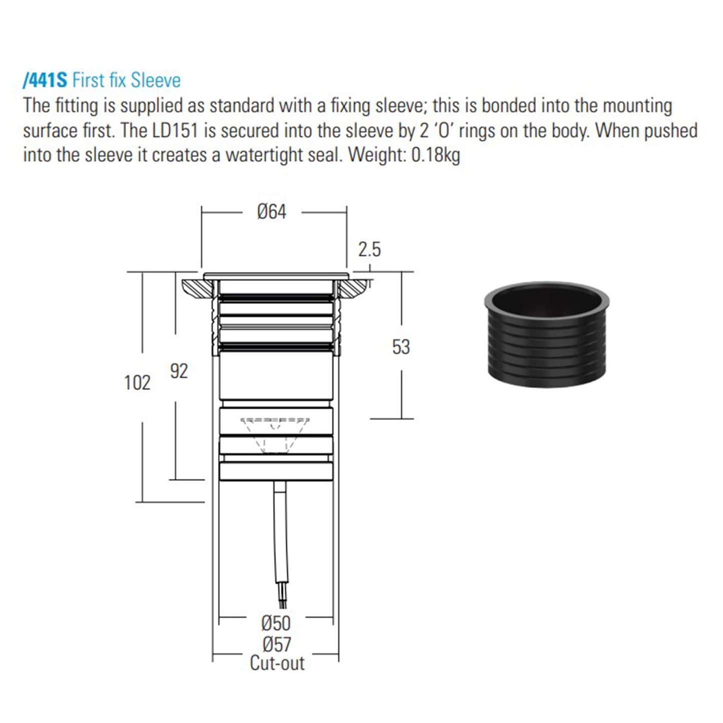 LD141DR-E3 deep recessed compact LED uplight