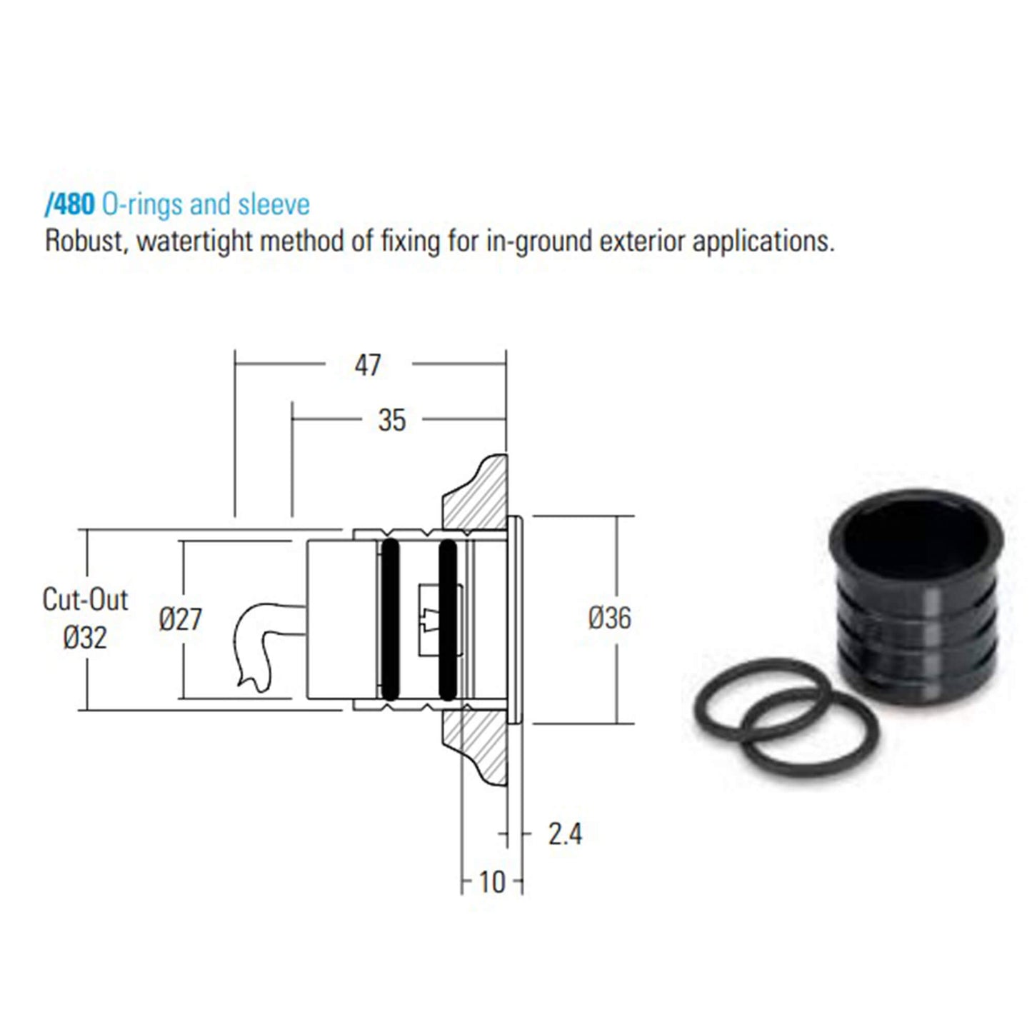 LD44Y - low glare miniature recessed wall light