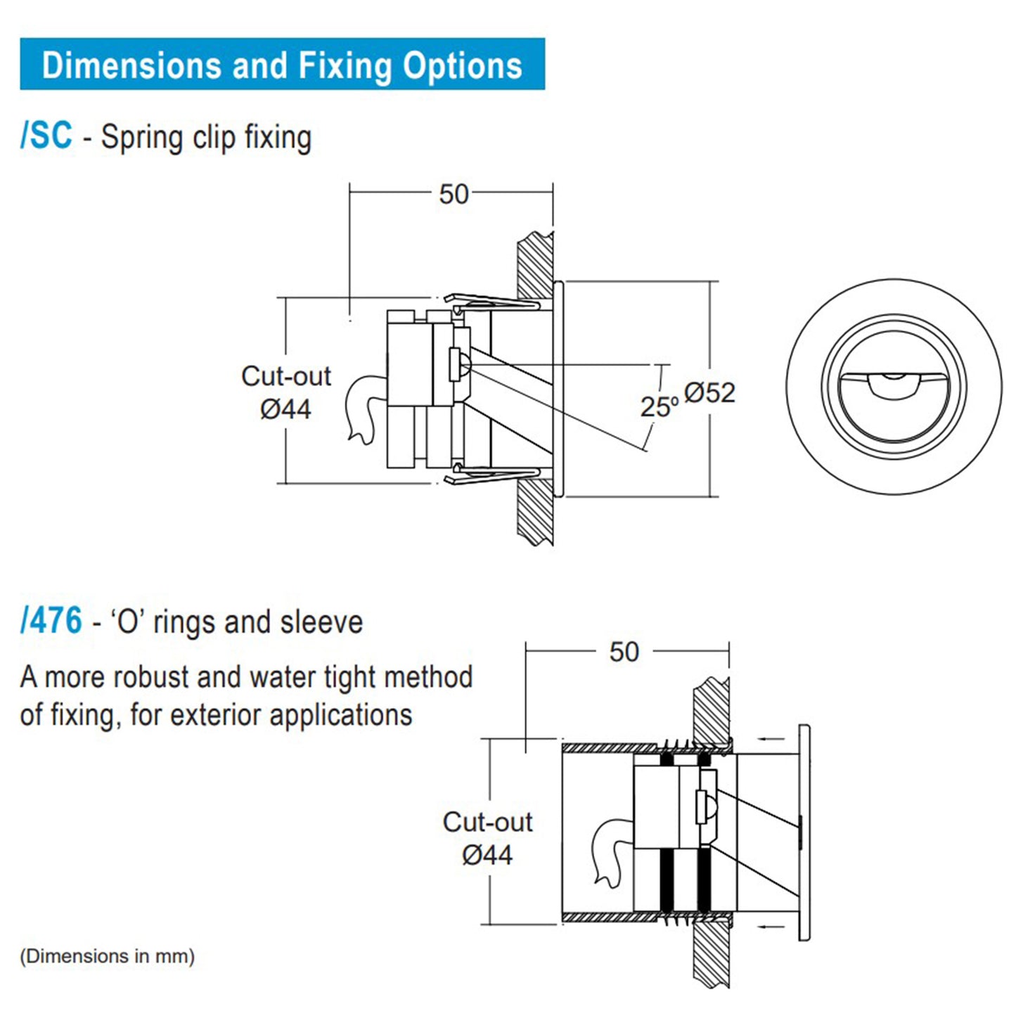 LD57 - no optic low glare wall light
