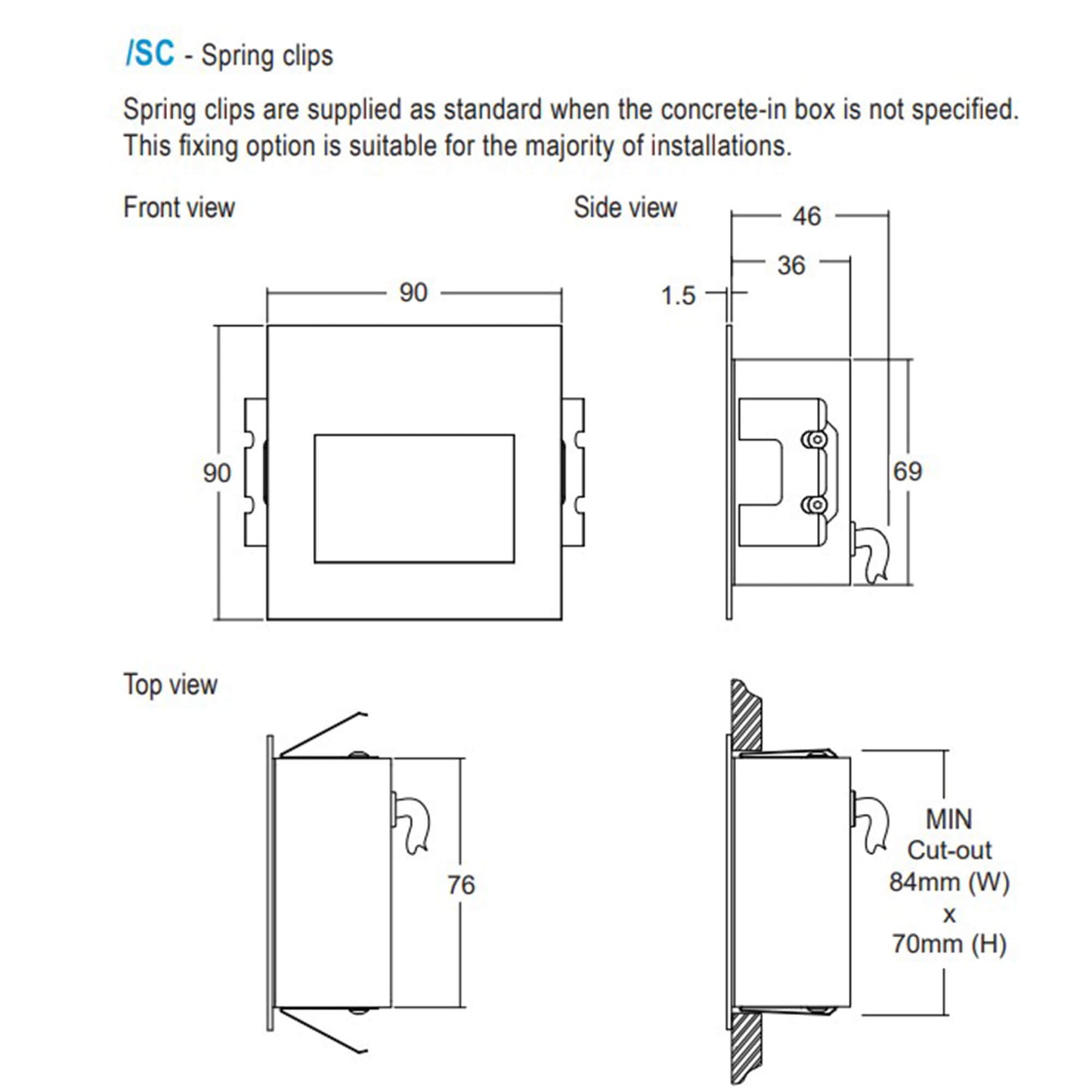 LD59 - square bezel recessed wall light