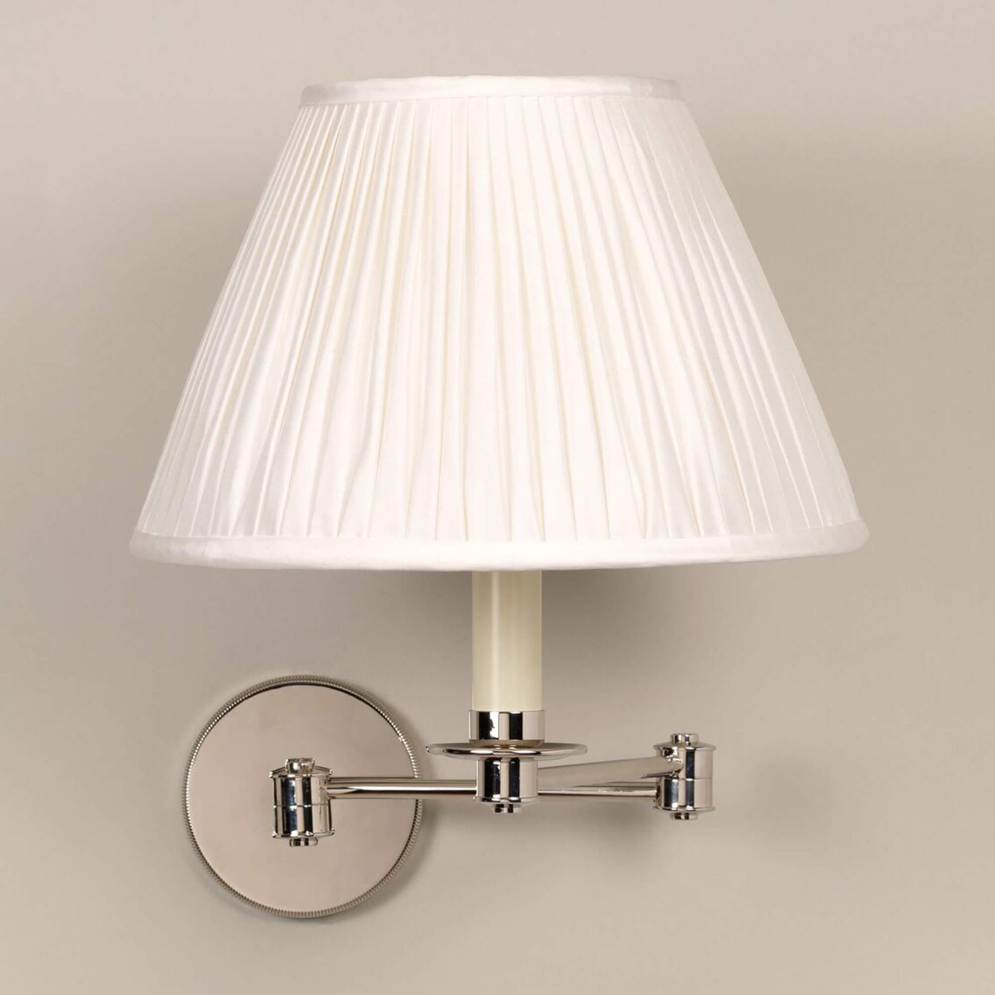 Cromer swing arm wall light with 2 arms in nickel