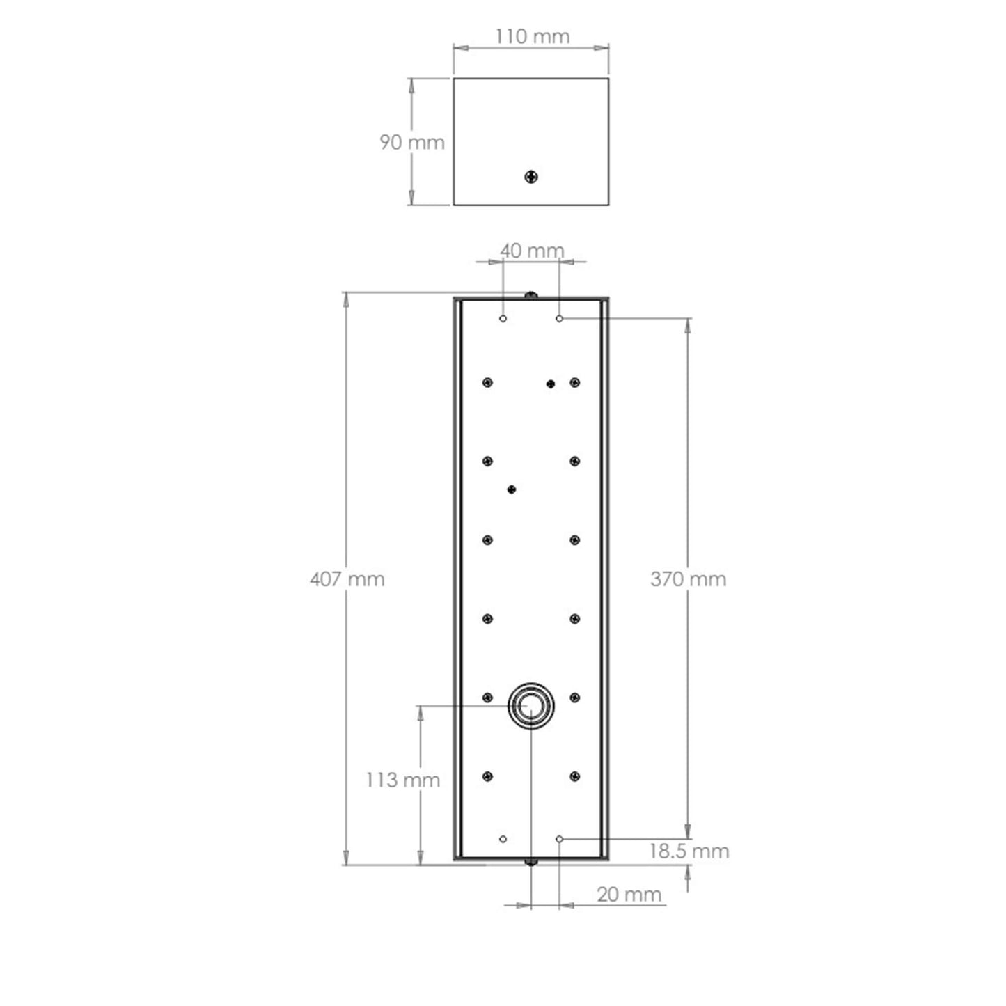 Easton LED bathroom wall light dimensions