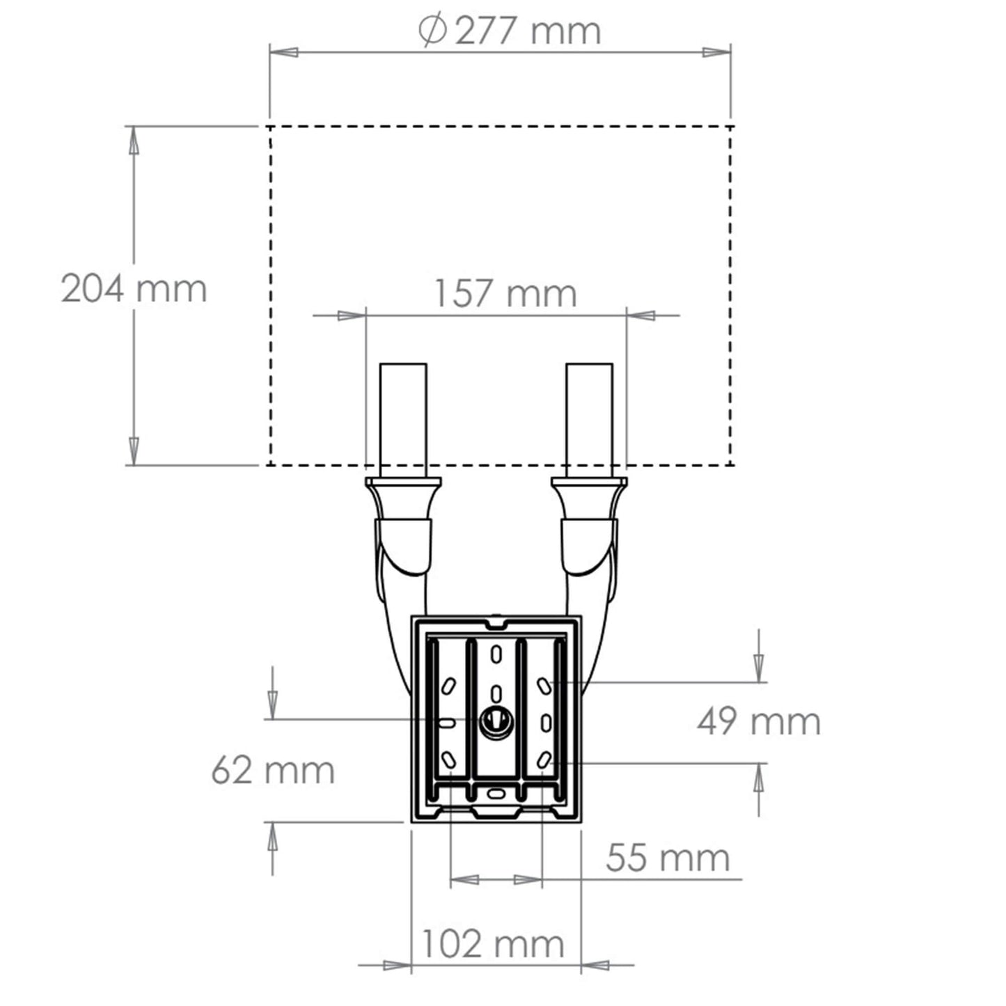 French horn wall light dimensions