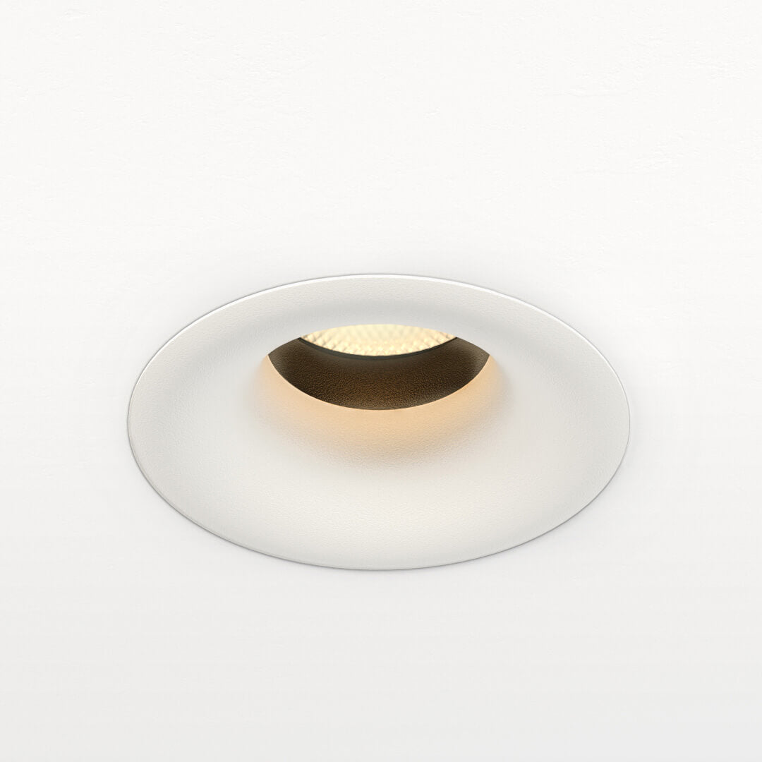 Curve Recessed Fixed LED downlight in white ceiling