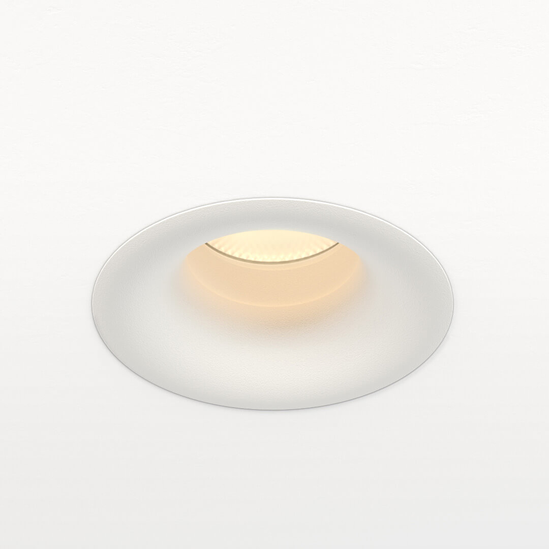 Curve Adjustable LED downlight in a white ceiling