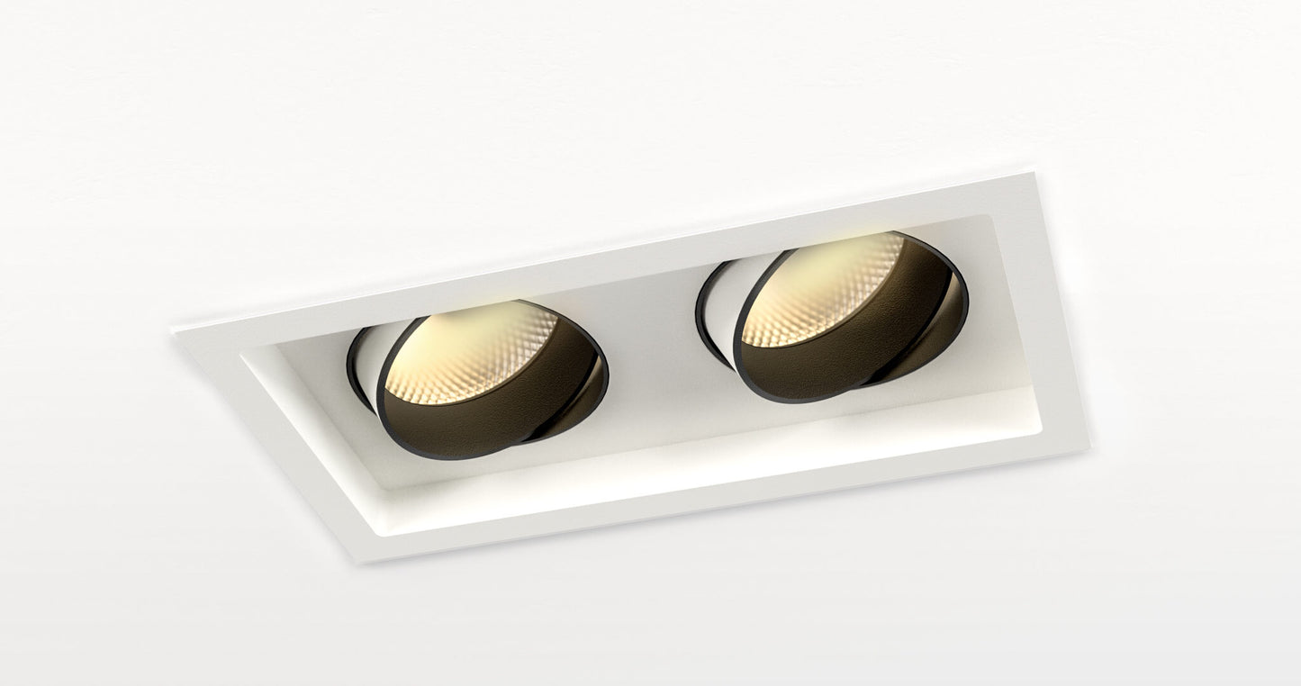 Look Twin adjustable LED downlight in white ceiling