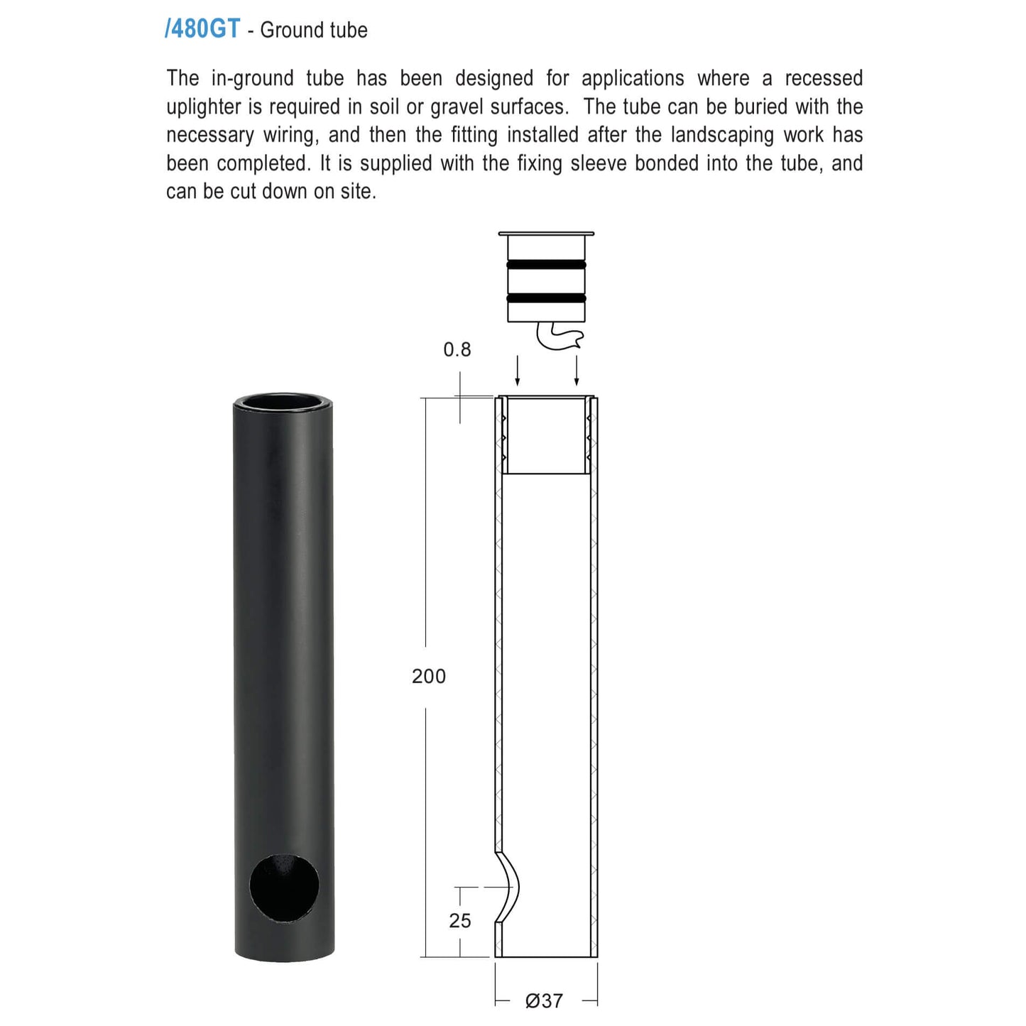 LD60 dimensions for ground tube