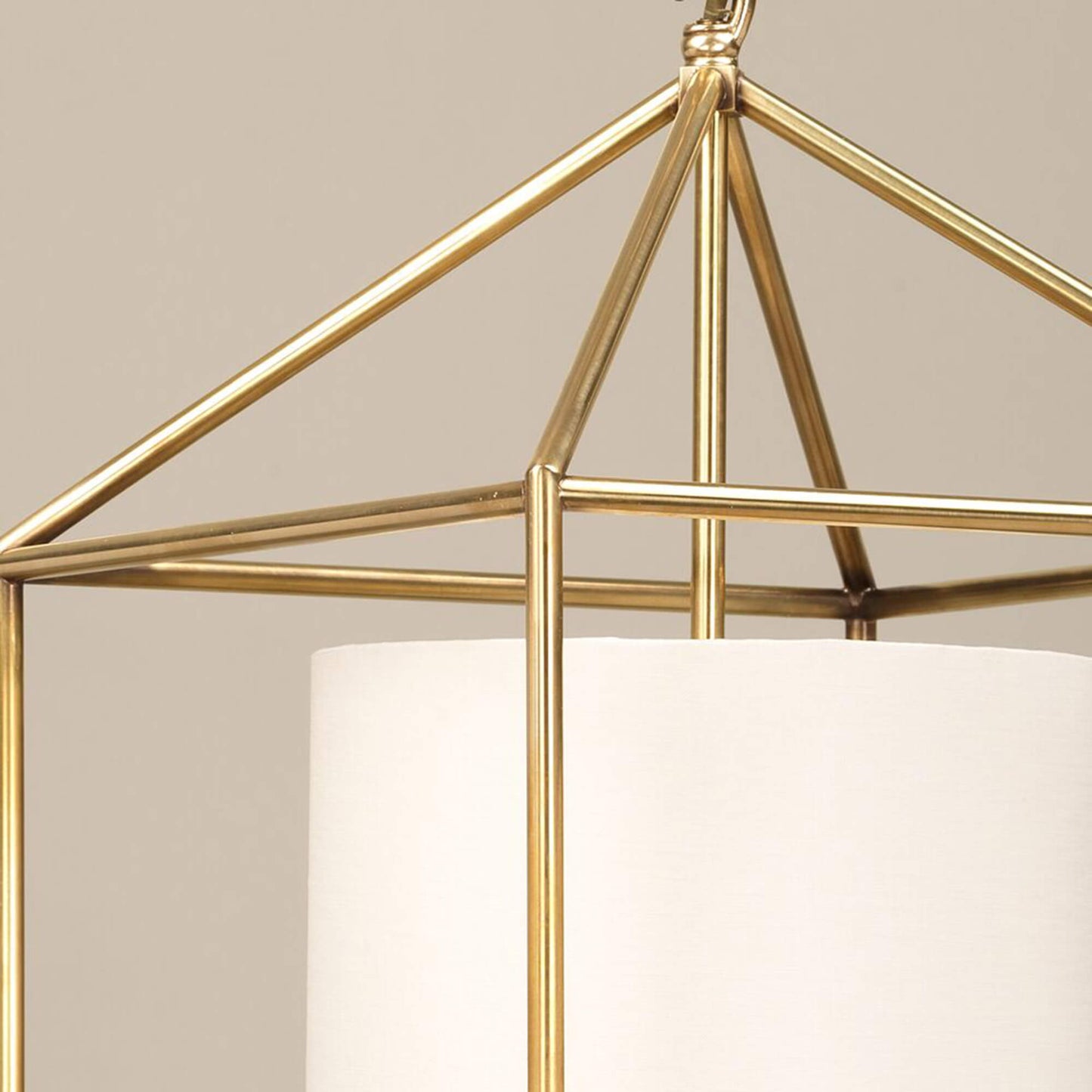 Close up of Ladbroke lantern in brass