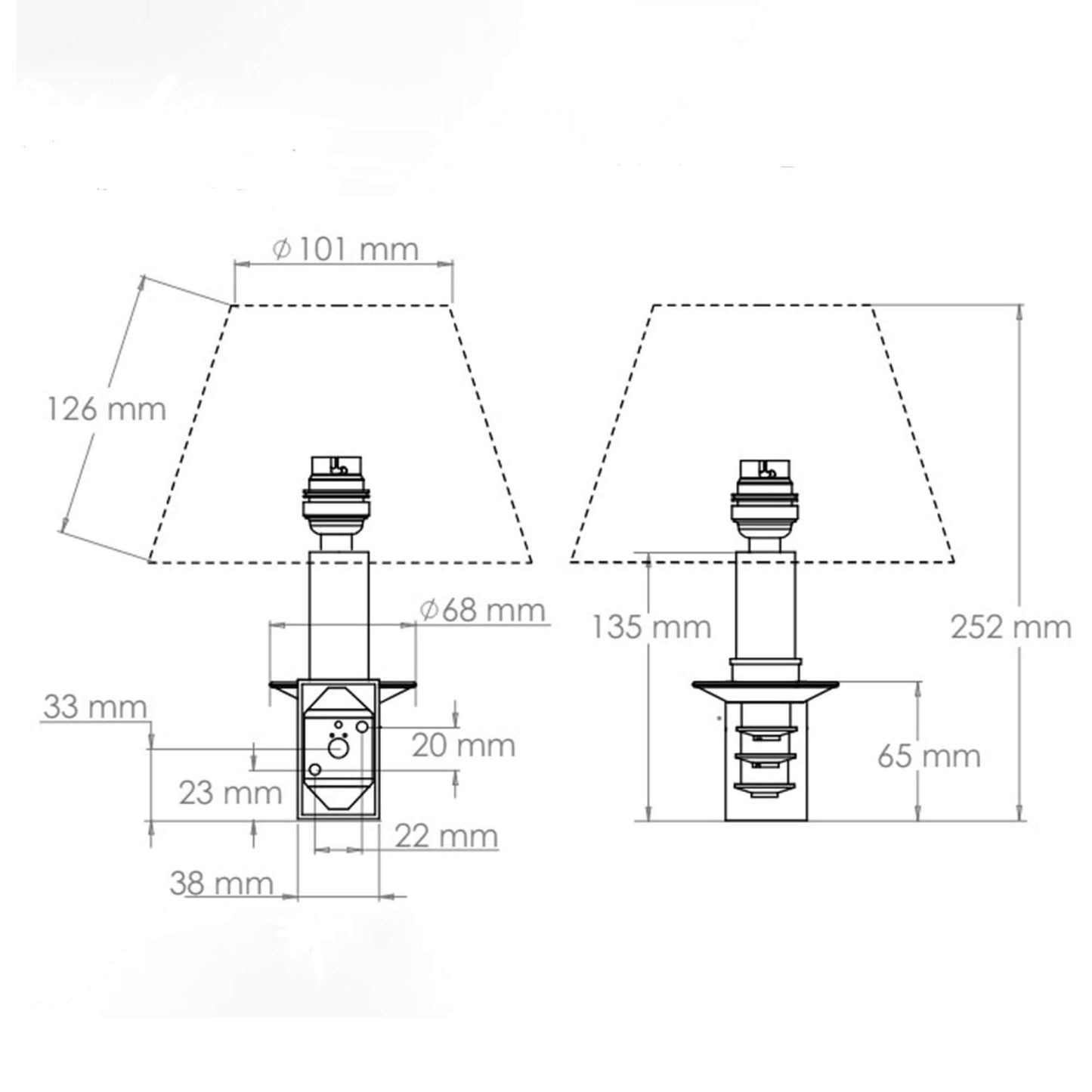 Library swing arm (2 arm) wall light dimensions