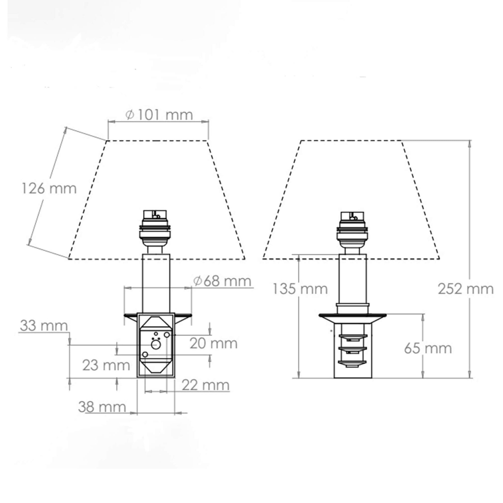 Library swing arm (2 arm) wall light dimensions