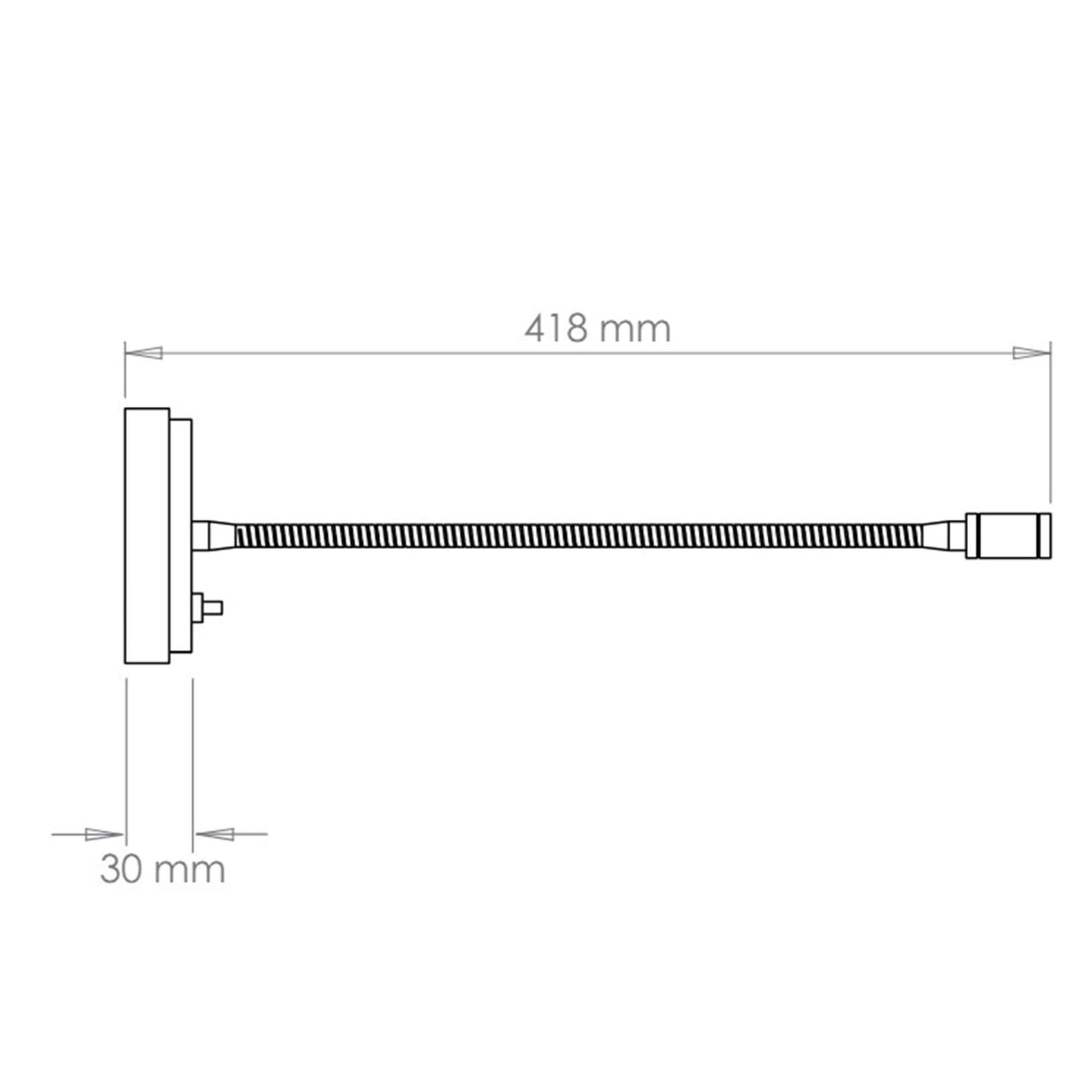 Malden LED reading light dimensions