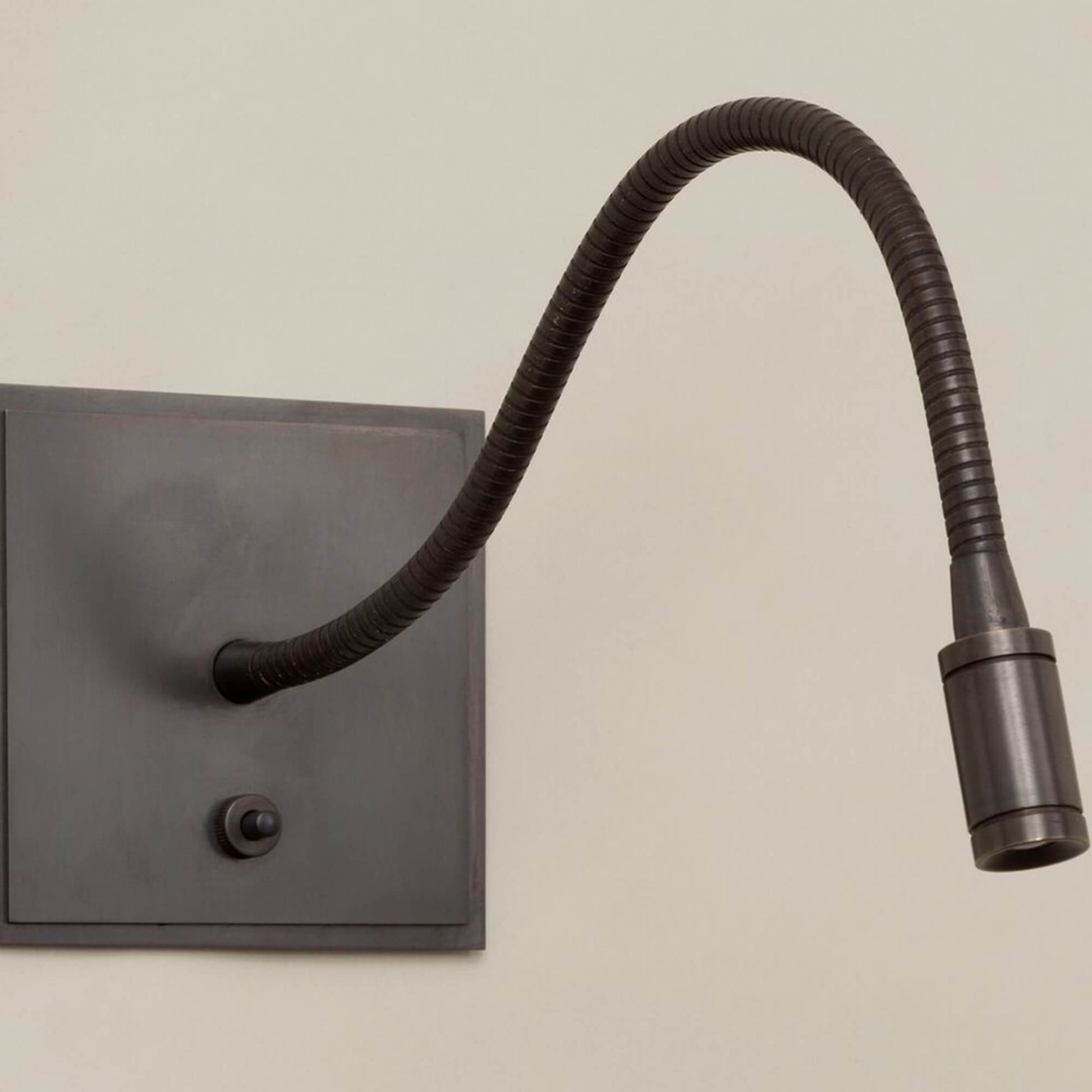 Bronze Medway reading light with recessed back box and metal arm