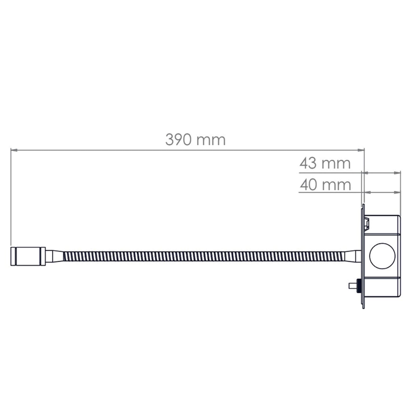 Medway LED reading light dimensions