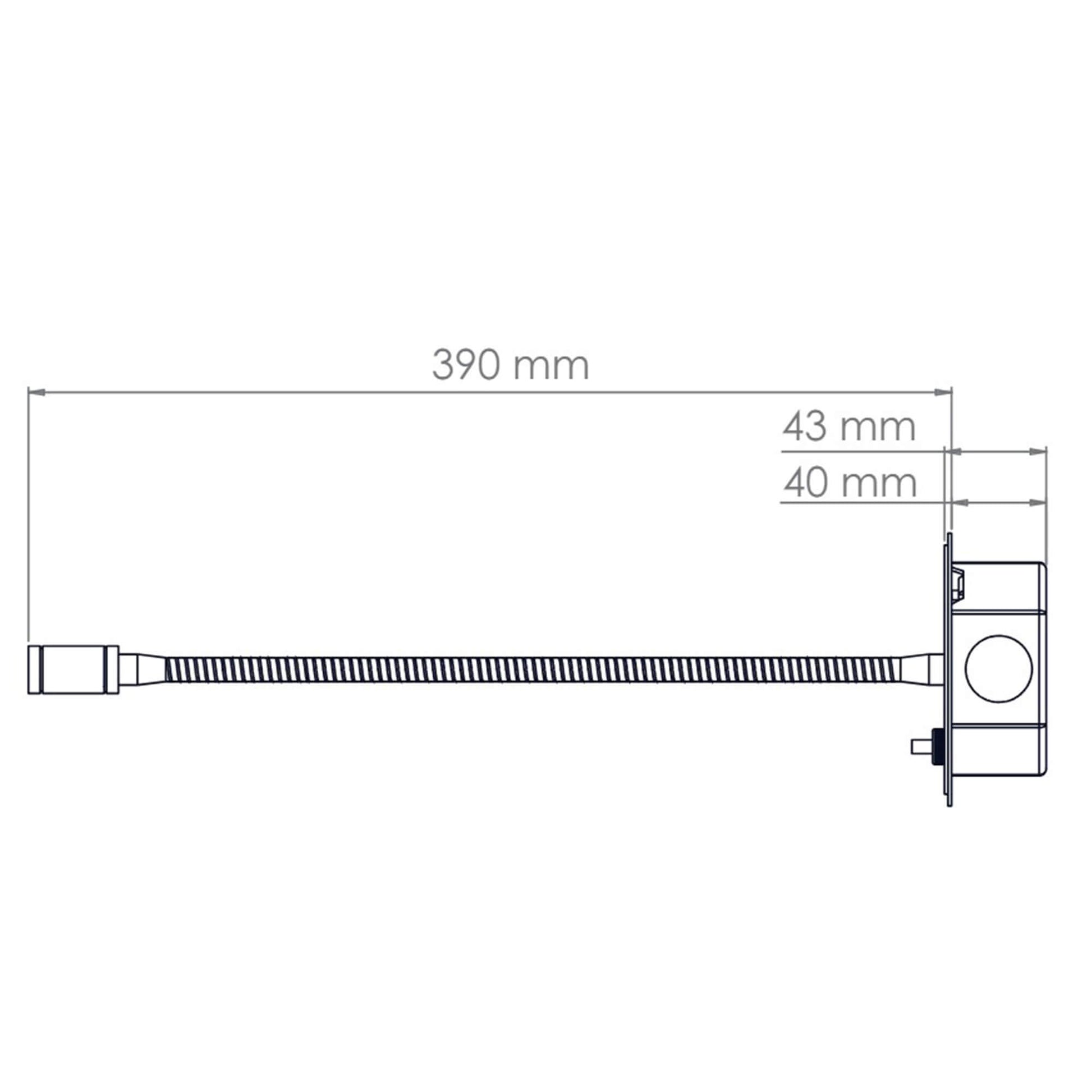 Medway LED reading light dimensions