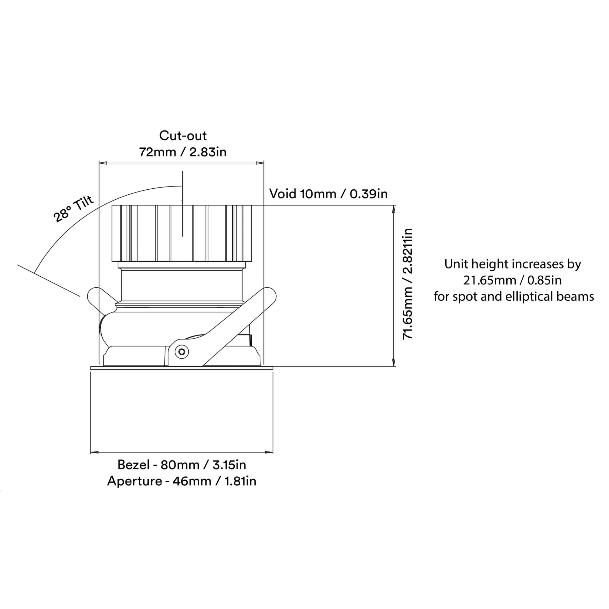 One Adjustable dimensions