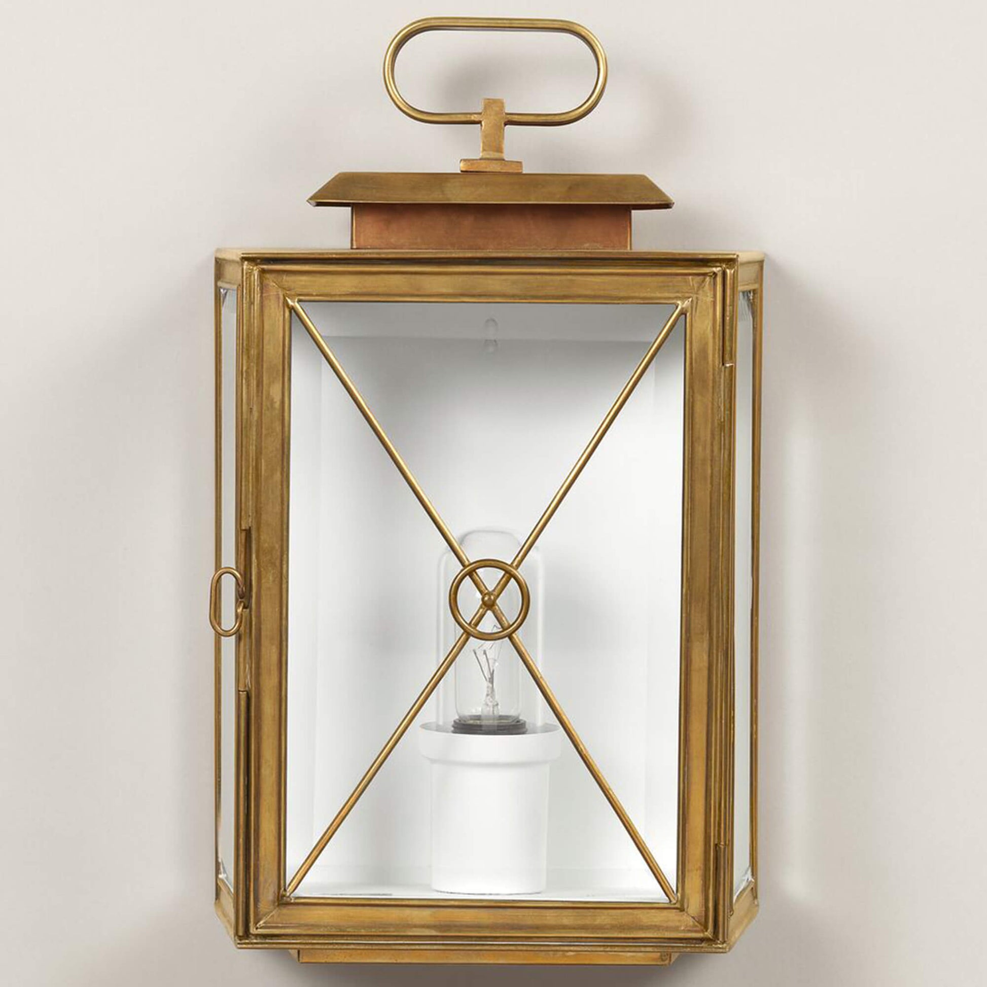 Small Richmond external wall lantern in brass