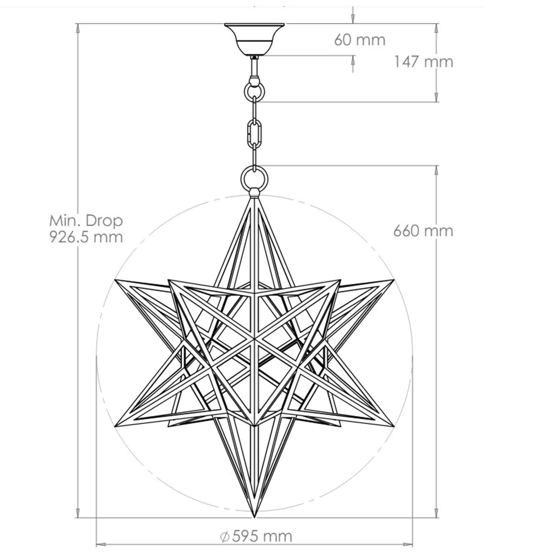 Large star pendant dimensions