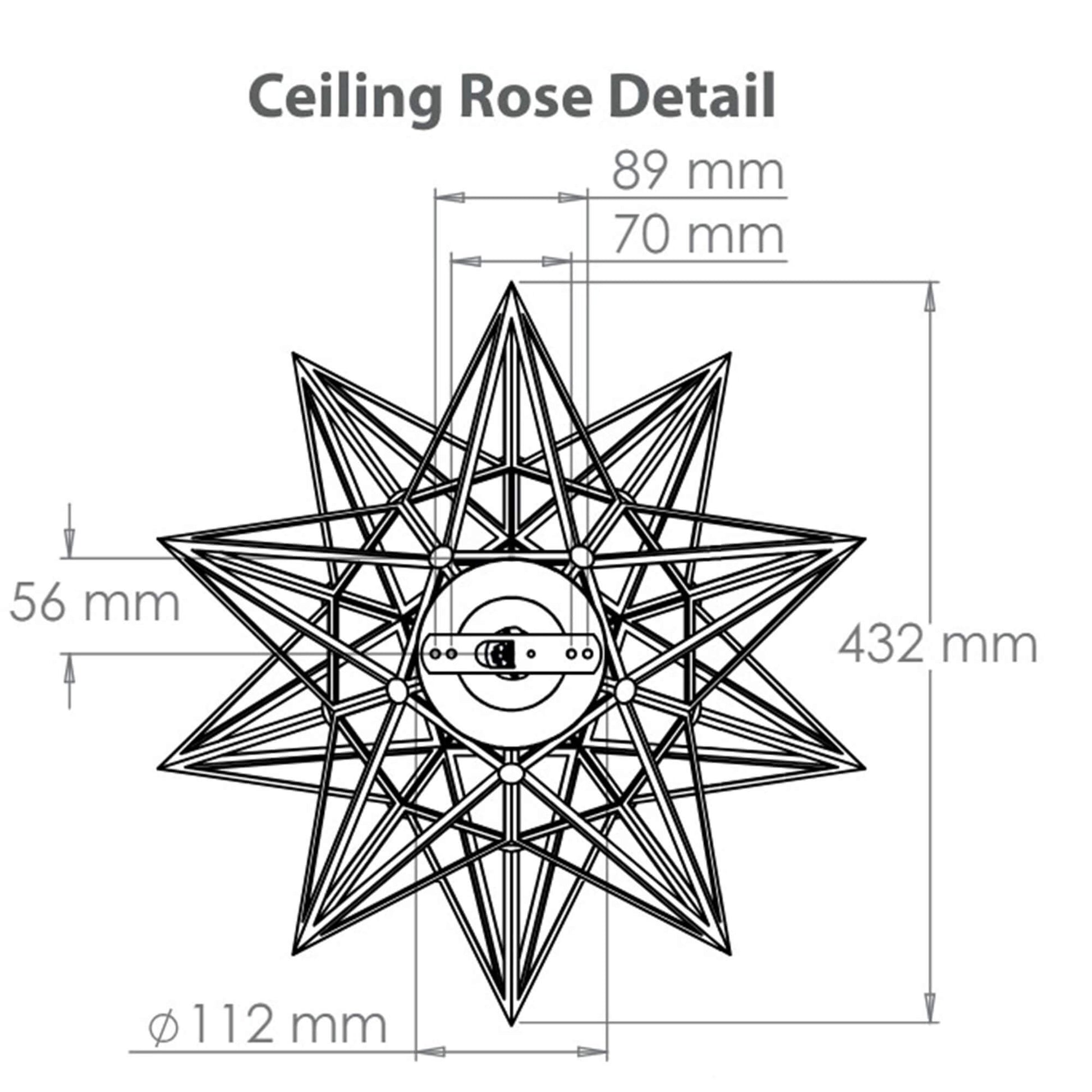 Star medium ceiling rose dimensions 