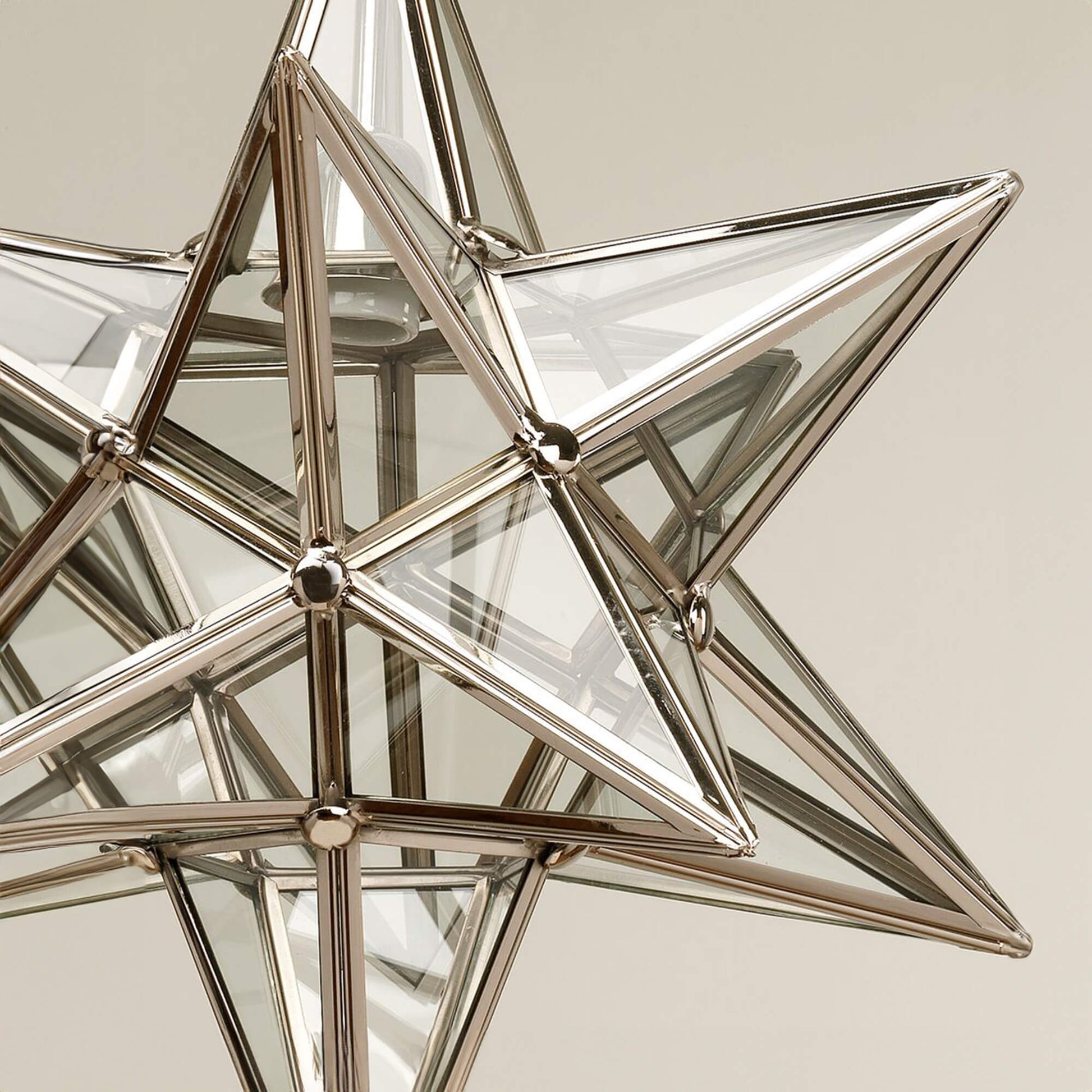 Close up of star pendant in nickel