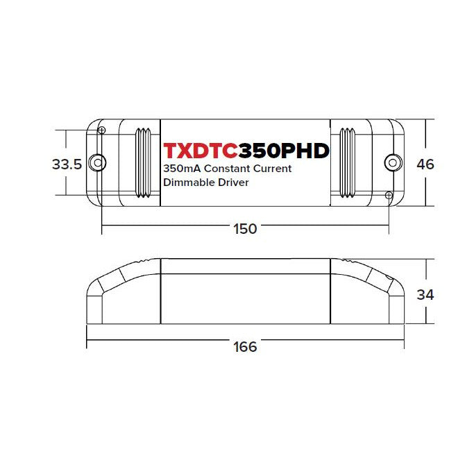 TXDTC350/500/700 mains dimmable driver