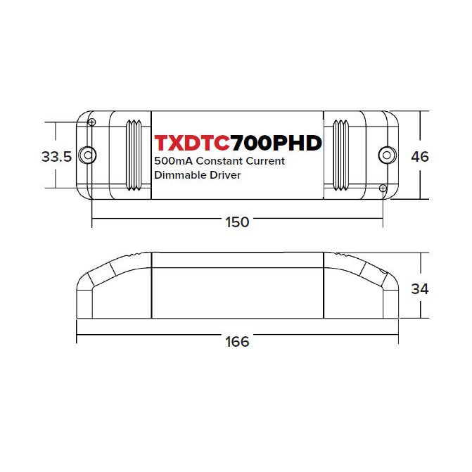 TXDTC350/500/700 mains dimmable driver