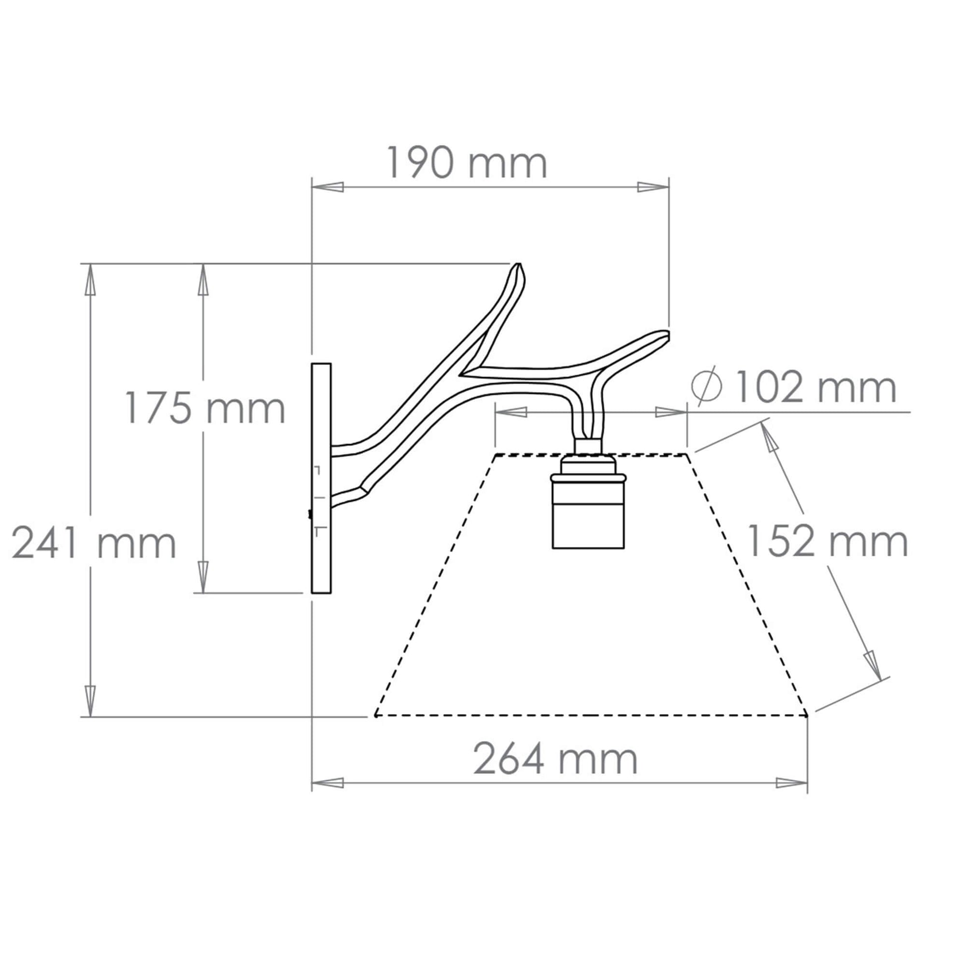 Twig Down wall light dimensions