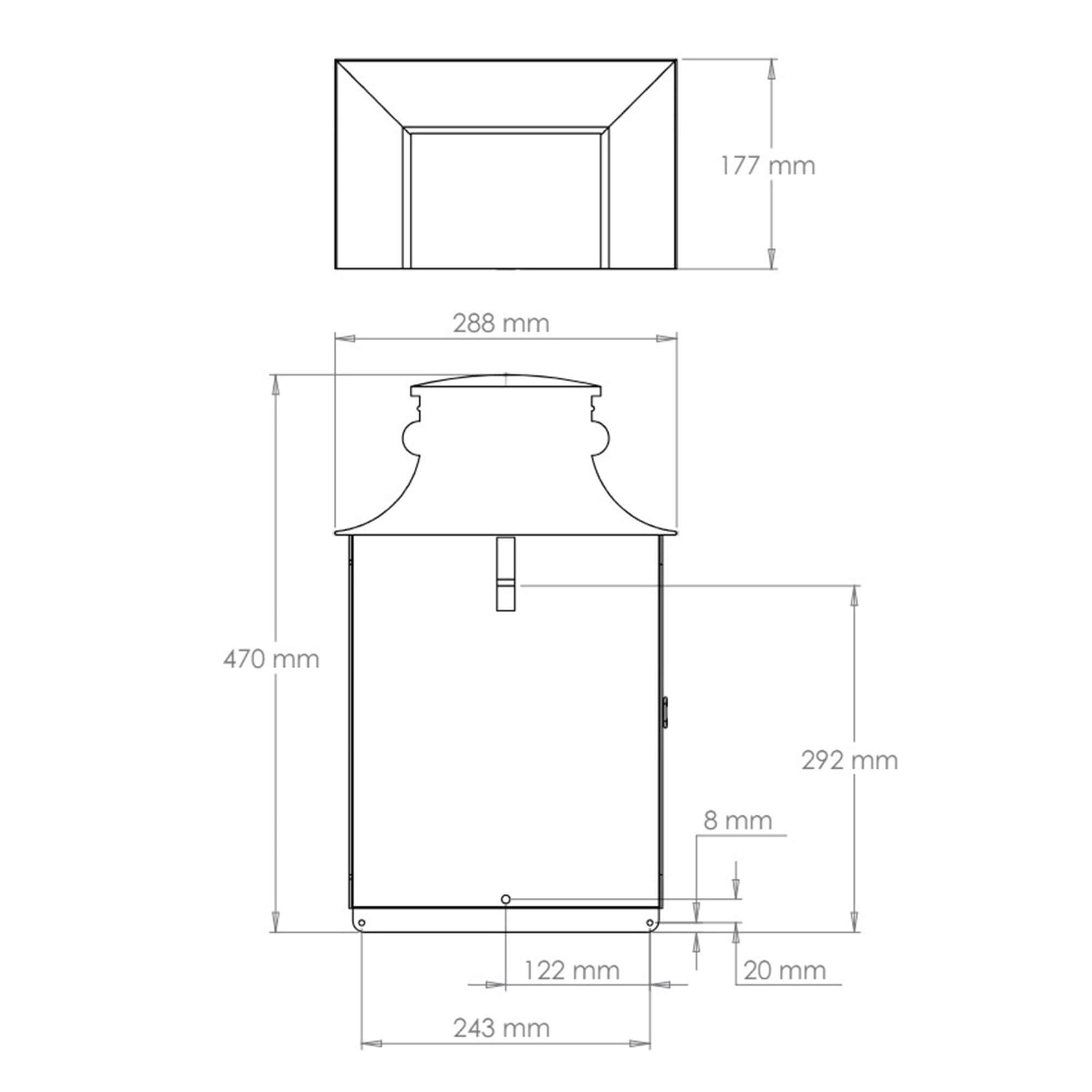 Large Valencay external wall lantern dimensions