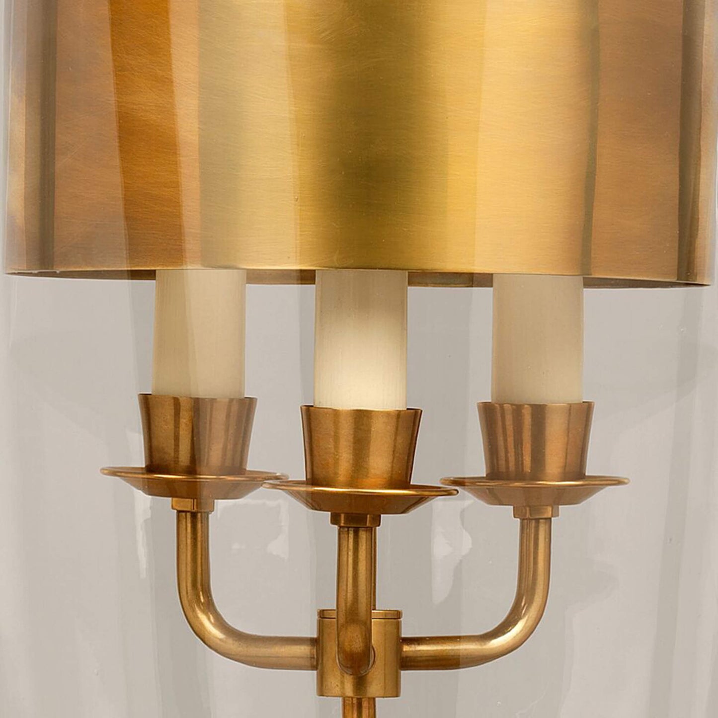 Close up of Zurich metal shade in brass