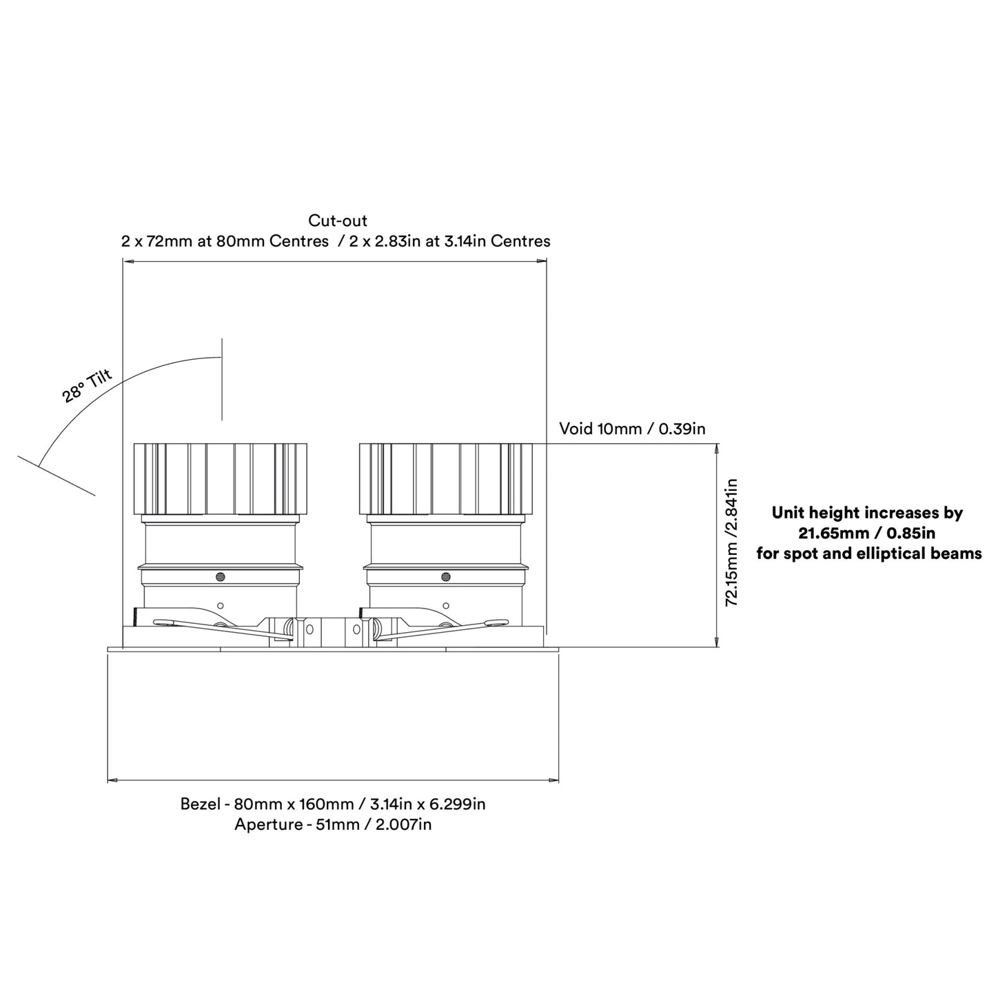 Dino Twin adjustable LED downlight